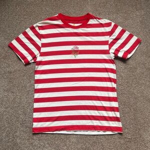 4 Hunnid Stripped Red & White Mens Tee